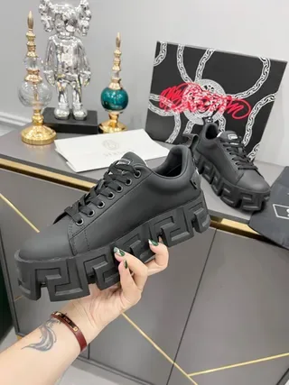 Versace Greca Odissea Matte Black Lifestyle Sneakers 2
