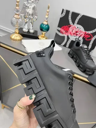Versace Greca Odissea Matte Black Lifestyle Sneakers 7