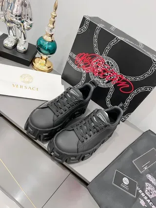 Versace Greca Odissea Matte Black Lifestyle Sneakers 8