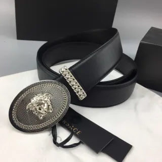 Versace Greca Odissea Medusa Head 黑色皮带