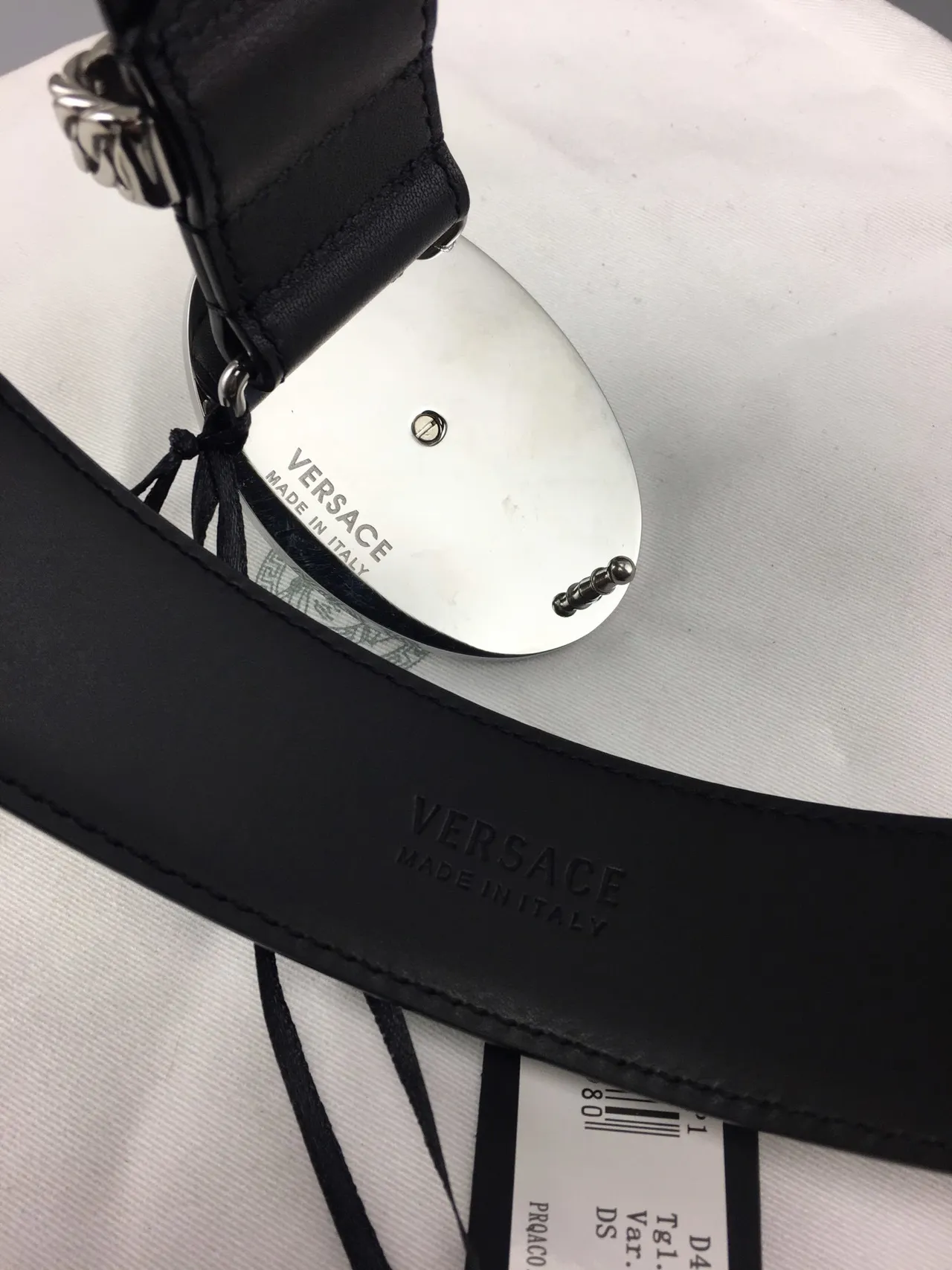 Versace Greca Odissea Medusa Head Black Leather Belt 2