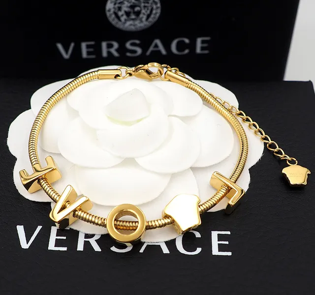 Versace Love Medusa सर्प चेन गोल्ड टोन ब्रेसलेट 2