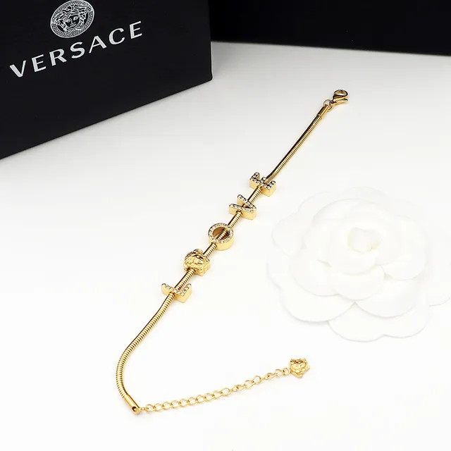Versace Love Medusa सर्प चेन गोल्ड टोन ब्रेसलेट 3