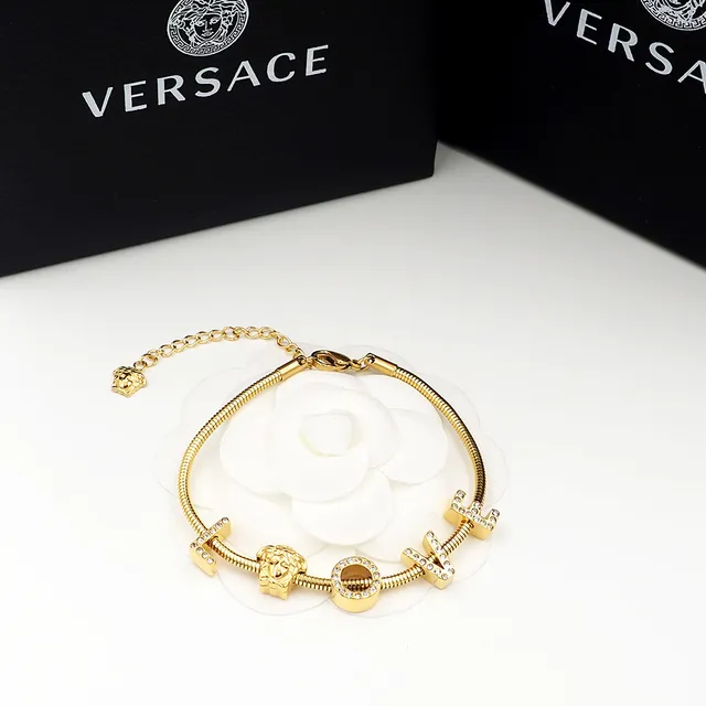 Versace Love Medusa सर्प चेन गोल्ड टोन ब्रेसलेट 5