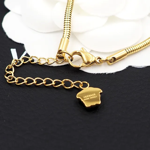 Versace Love Medusa सर्प चेन गोल्ड टोन ब्रेसलेट 8
