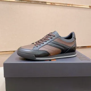 Zegna दो टोन चमड़े की जीवनशैली स्नीकर