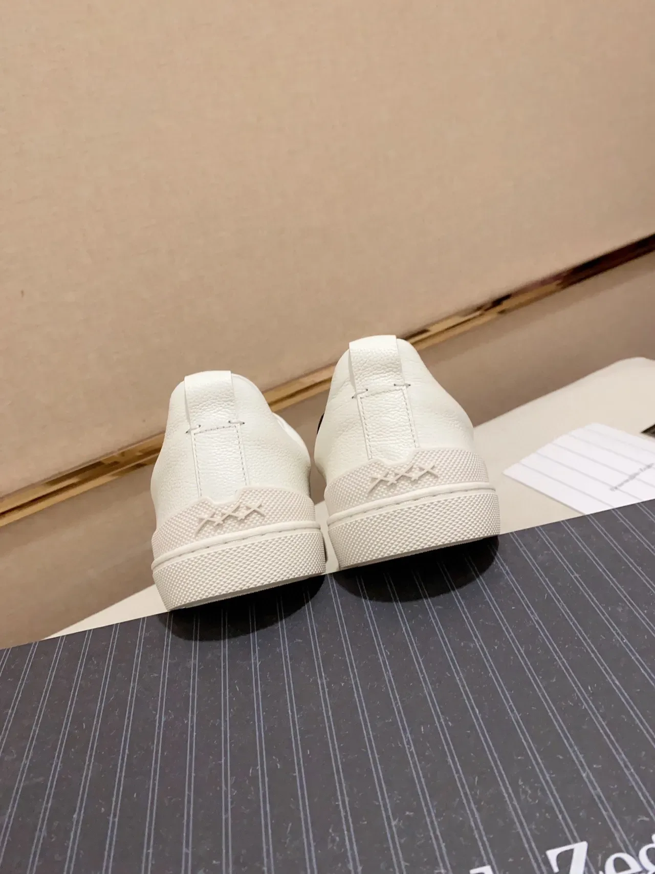 Zegna White Laceless Slip-On Lifestyle Sneaker 2