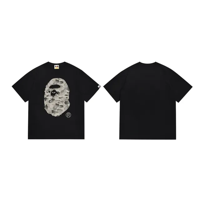 Camiseta preta A Bathing Ape ABC Camo com estampa de cabeça de macaco 3