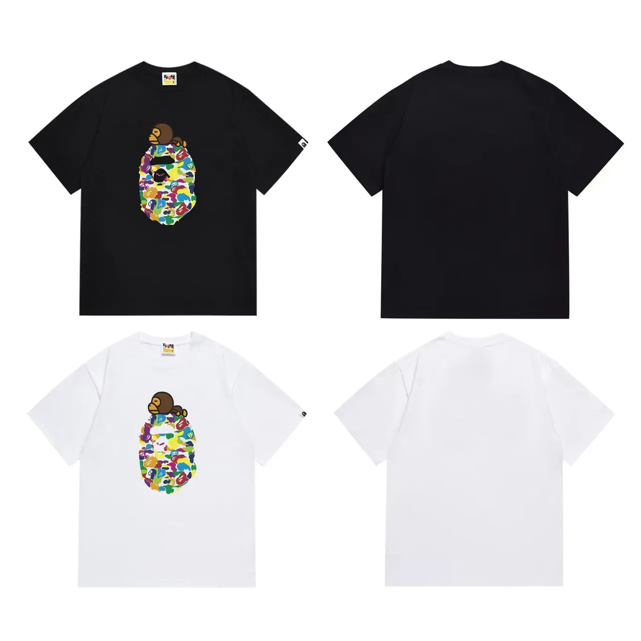 Camiseta gráfica A Bathing Ape ABC Camo cabeza de mono 7