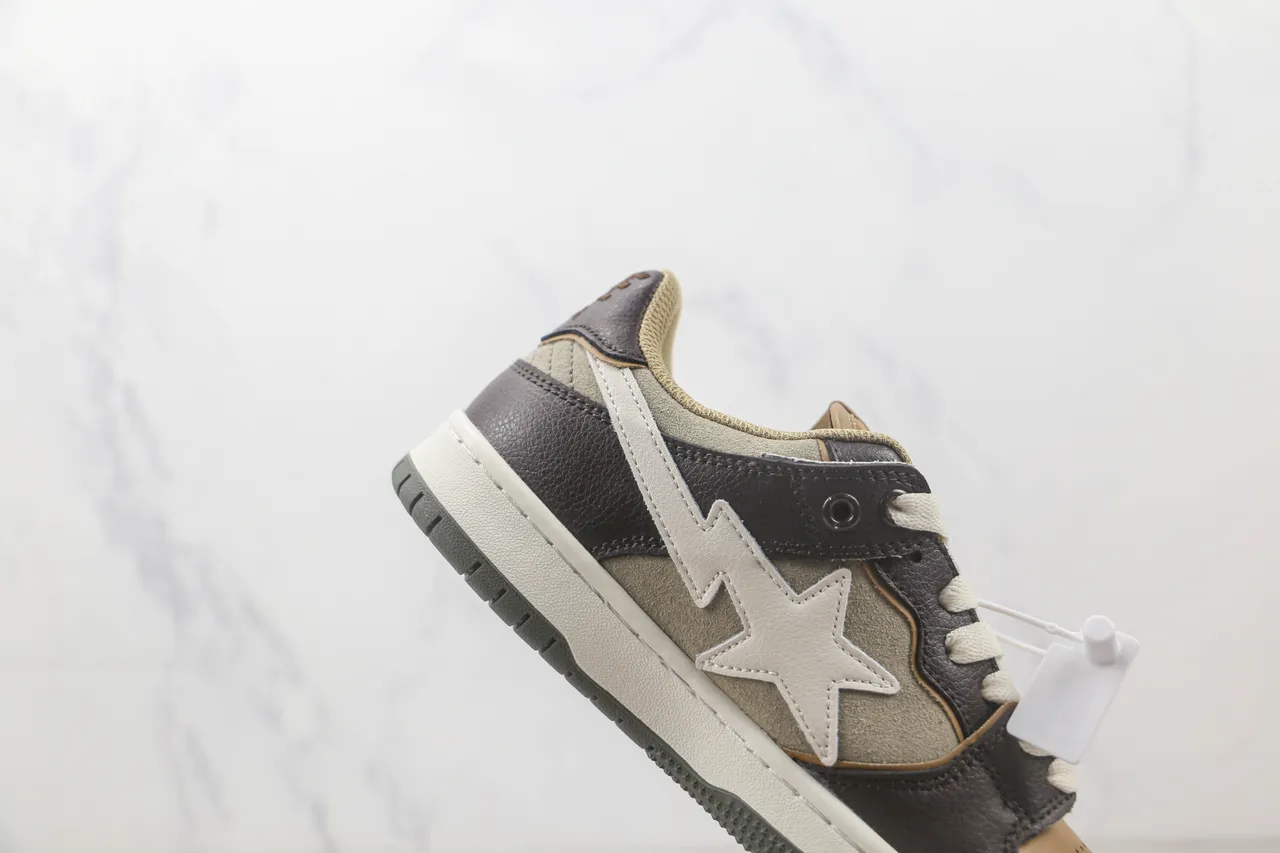 A Bathing Ape BAPE STA भूरा बेज ग्रे स्केटबोर्ड जूते 5