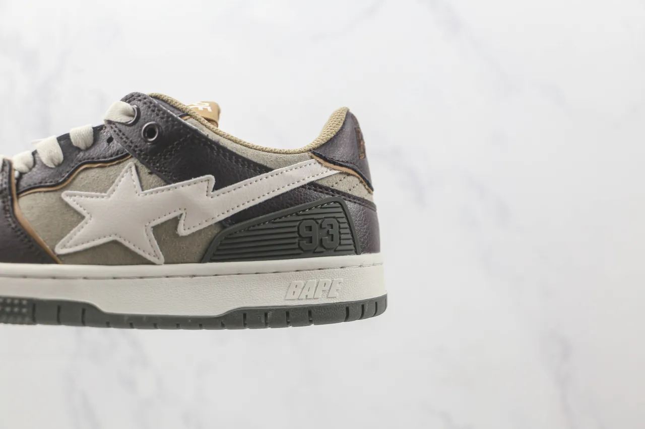 A Bathing Ape BAPE STA भूरा बेज ग्रे स्केटबोर्ड जूते 7