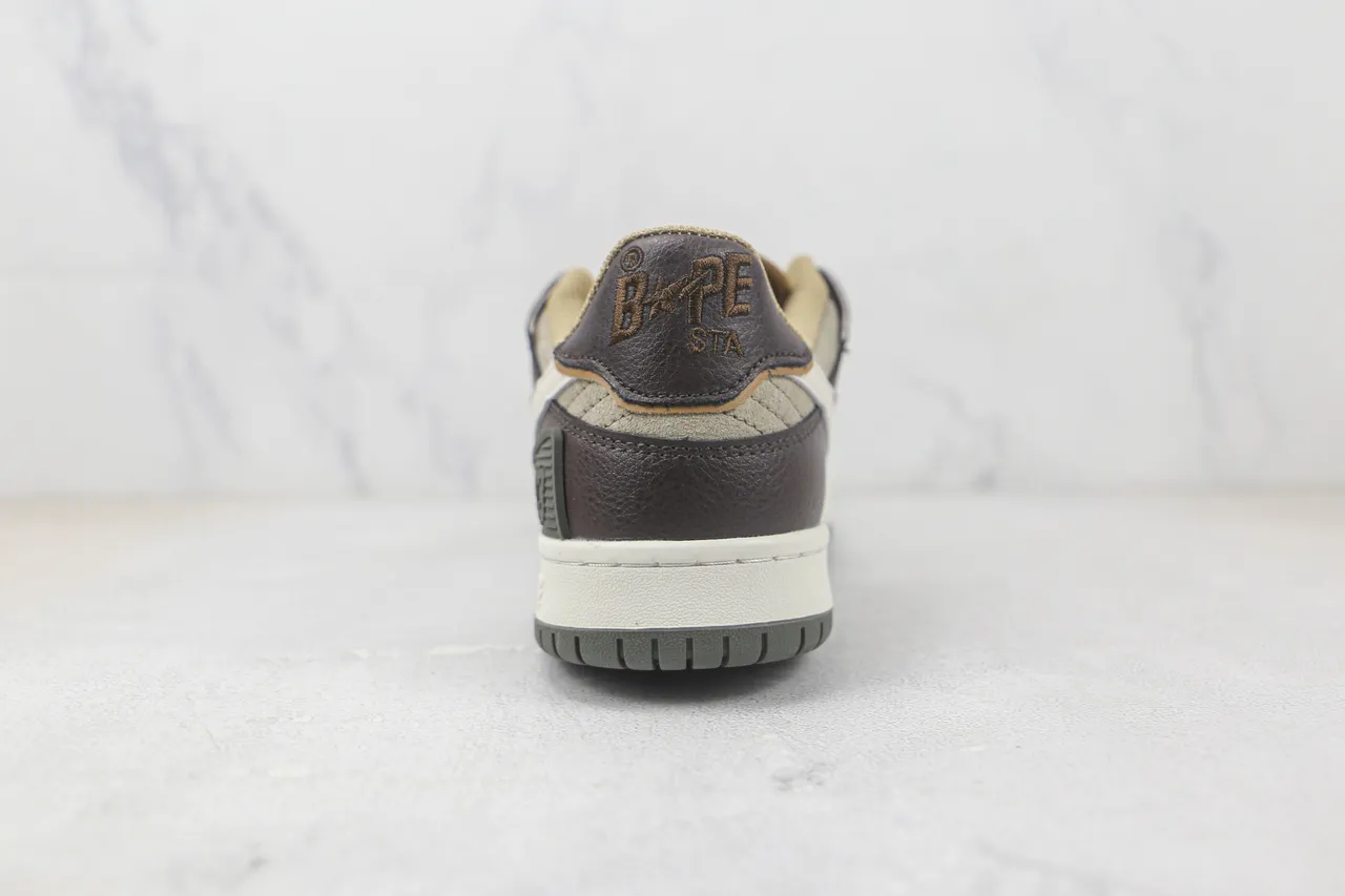 A Bathing Ape BAPE STA भूरा बेज ग्रे स्केटबोर्ड जूते 9