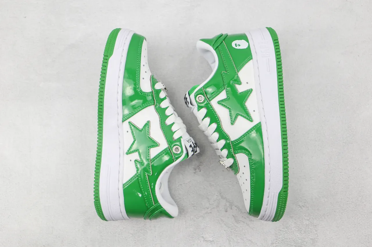 A Bathing Ape BAPE STA Zapatillas lifestyle verde brillante y blanco 2