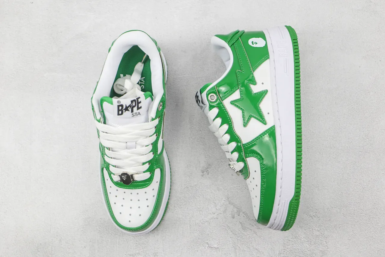 A Bathing Ape BAPE STA Zapatillas lifestyle verde brillante y blanco 3