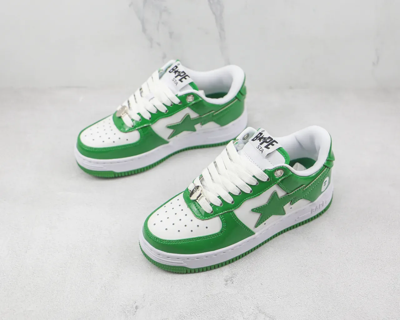 A Bathing Ape BAPE STA Zapatillas lifestyle verde brillante y blanco 4