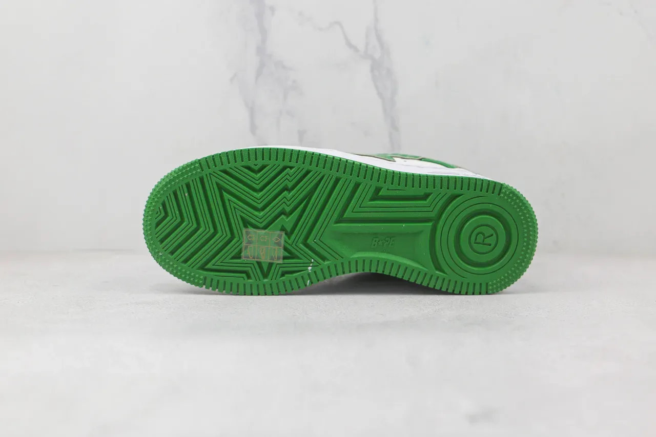 A Bathing Ape BAPE STA Zapatillas lifestyle verde brillante y blanco 8