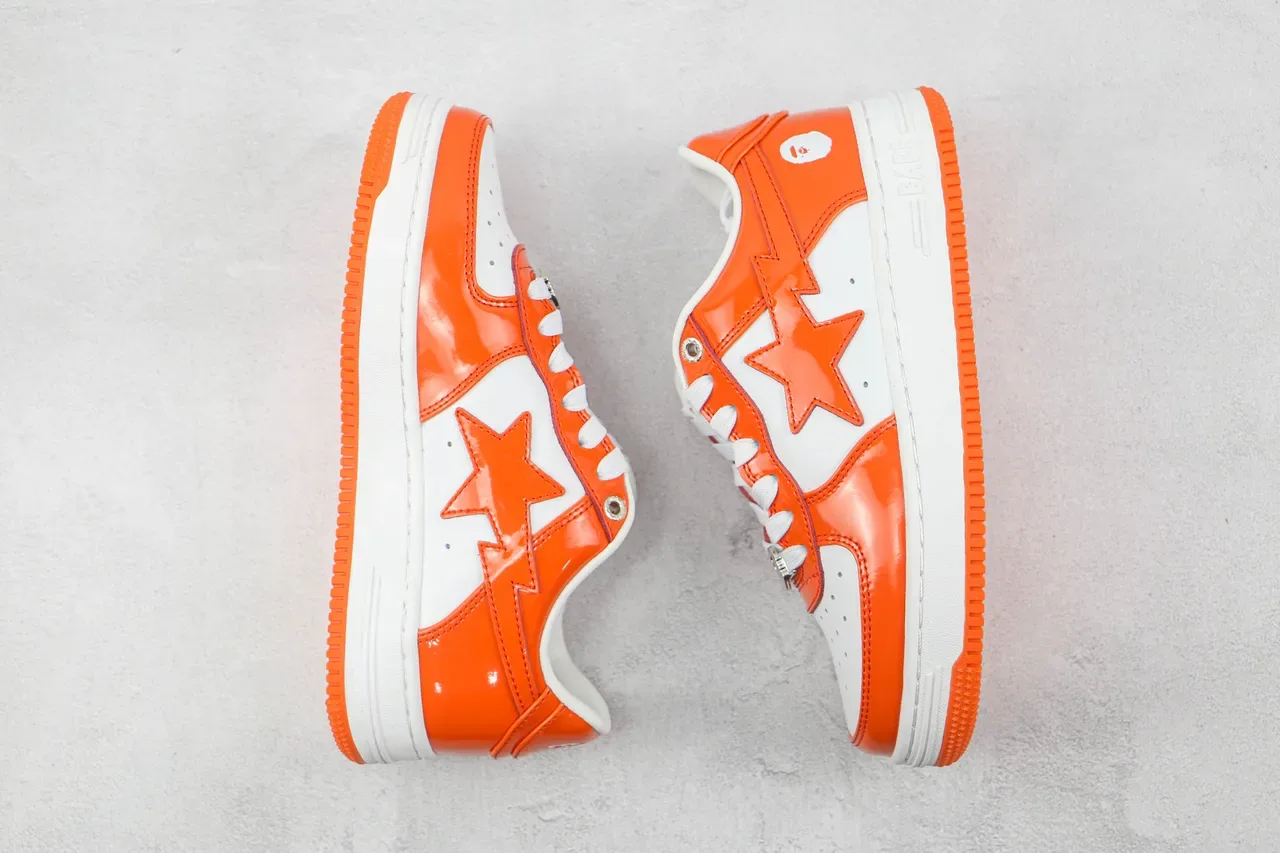 A Bathing Ape BAPE STA Zapatillas Lifestyle Naranja y Blanco Brillantes 2