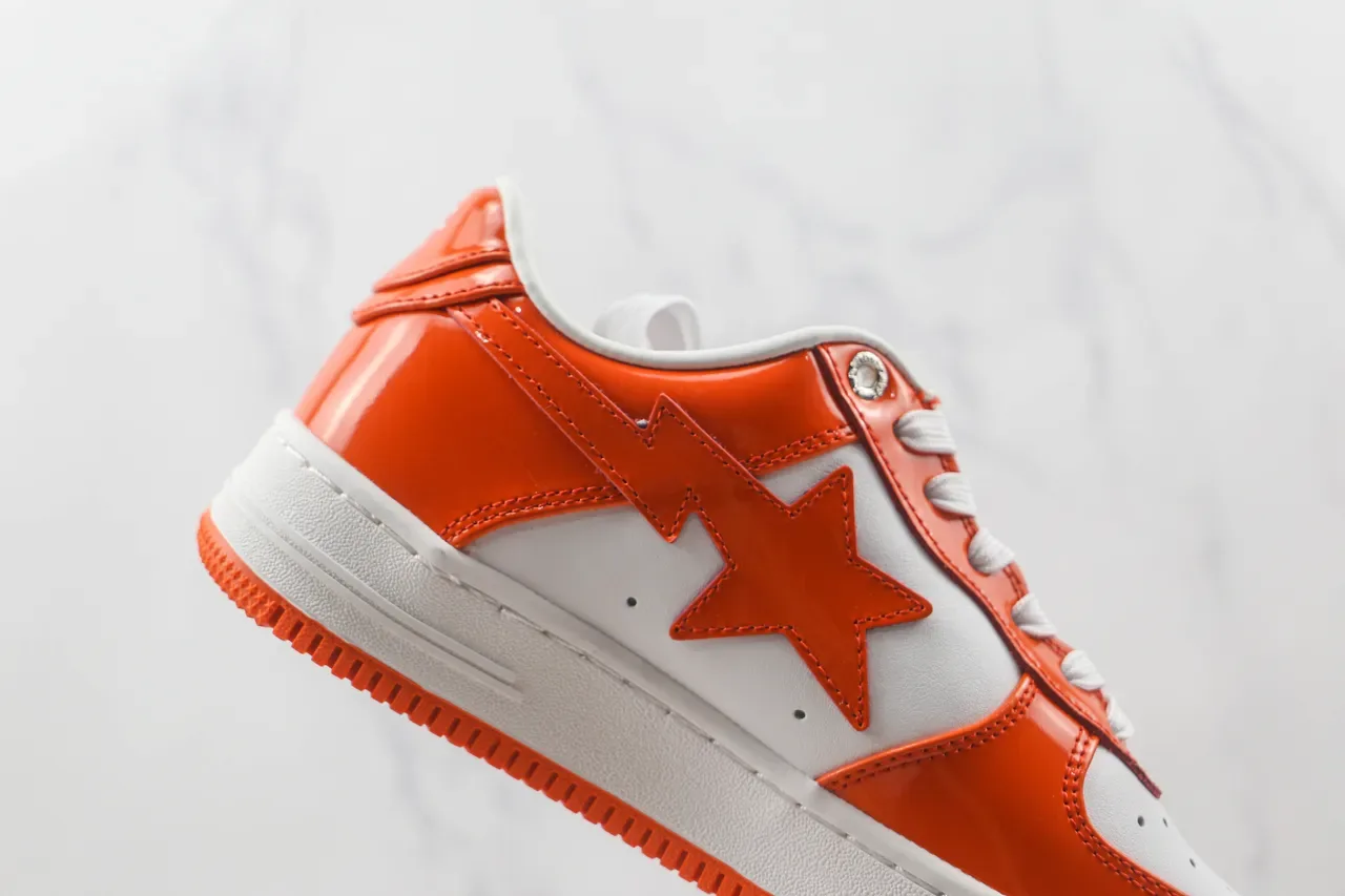 A Bathing Ape BAPE STA Zapatillas Lifestyle Naranja y Blanco Brillantes 5