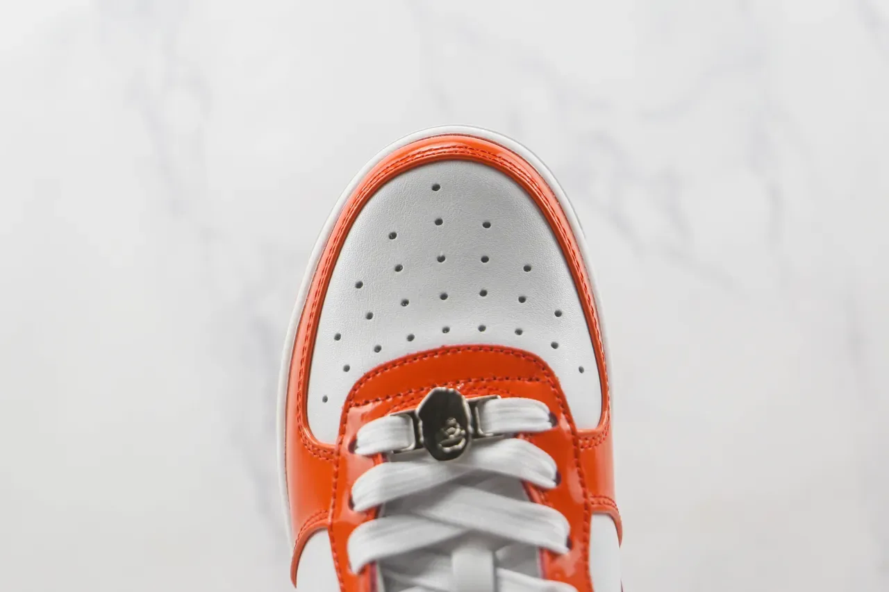 A Bathing Ape BAPE STA Zapatillas Lifestyle Naranja y Blanco Brillantes 6