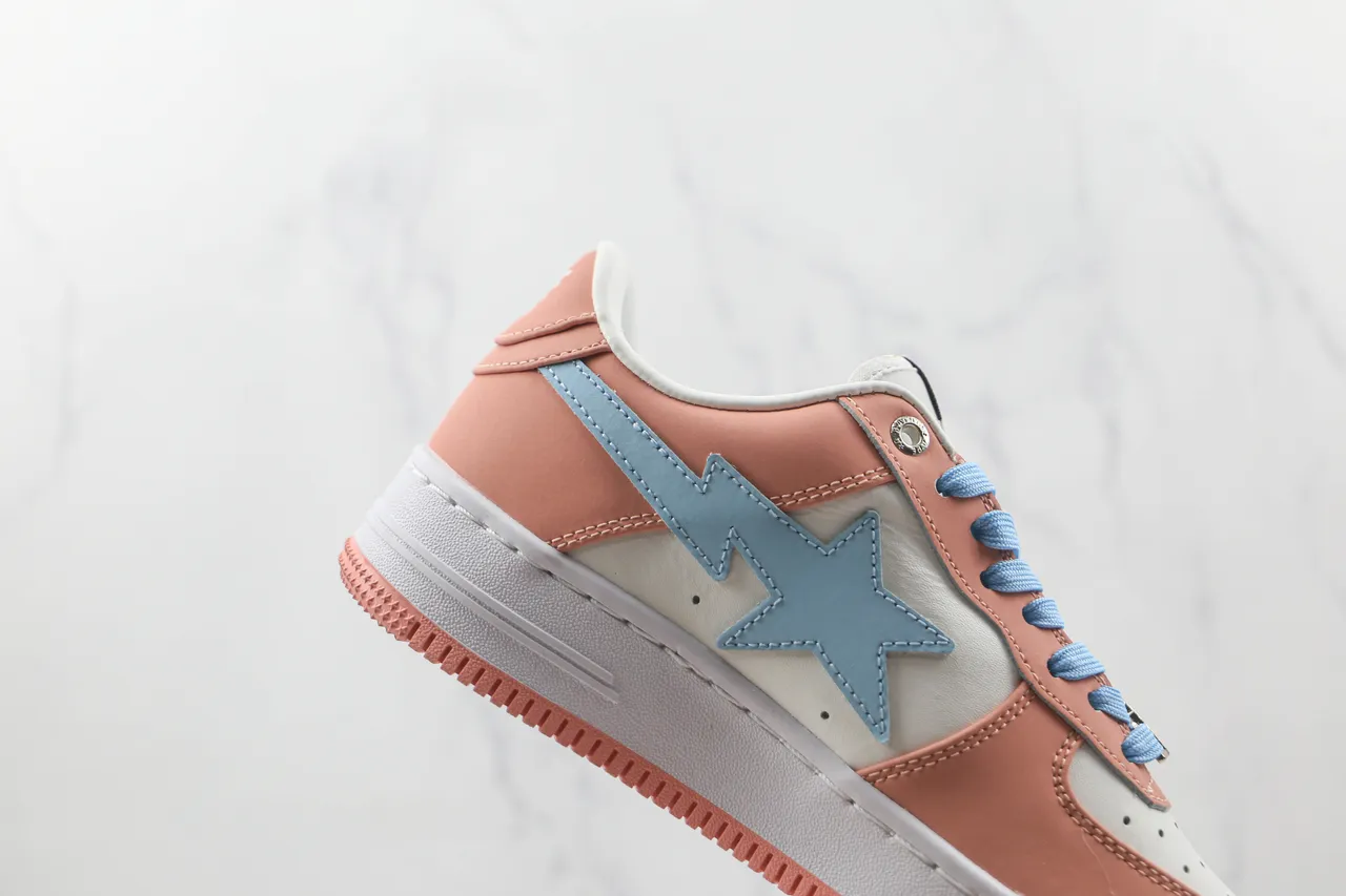 A Bathing Ape BAPE STA গোলাপি সাদা নীল জীবনশৈলী স্নিকার্স 5