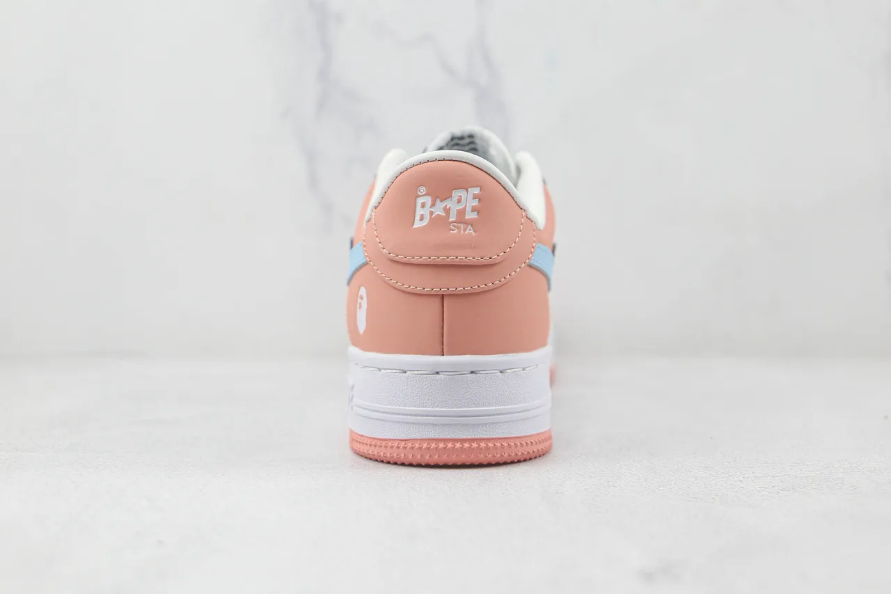 A Bathing Ape BAPE STA গোলাপি সাদা নীল জীবনশৈলী স্নিকার্স 9