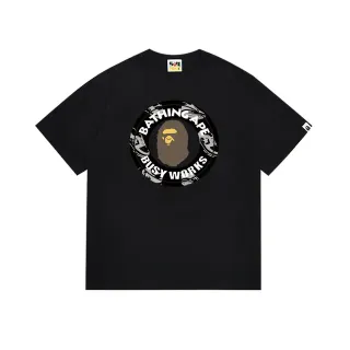 تي شيرت أسود A Bathing Ape Busy Works بطباعة جرافيك
