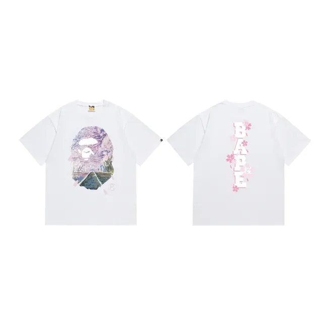 Camiseta gráfica A Bathing Ape cabeza de mono flor de cerezo 2