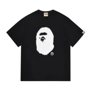 تيشيرت أسود A Bathing Ape برأس قرد مبكسل