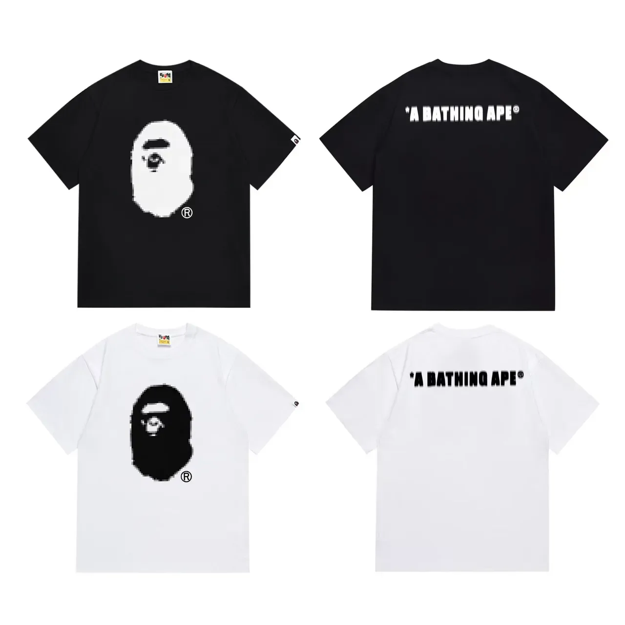A Bathing Ape Pixelated Ape Head Black T-Shirt 6