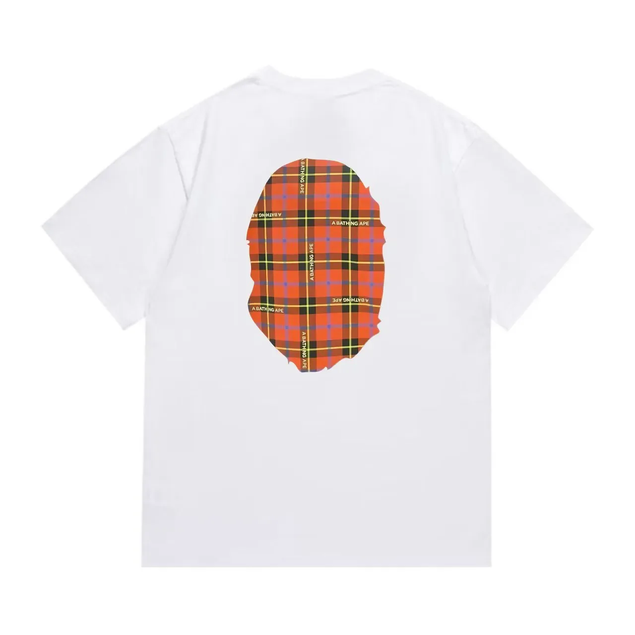 A Bathing Ape 格纹猿头图案黑色T恤 2