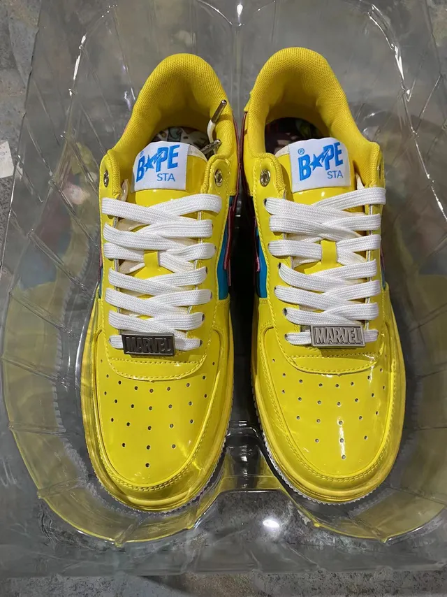 A Bathing Ape x Marvel BAPE STA Amarillo Azul Rojo Lightning-Star Zapatillas lifestyle 7