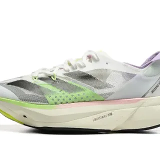 Adidas Adizero Adios Pro 3 सफेद नींबू हरा गुलाबी बैंगनी दौड़ने के जूते