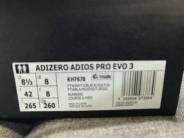 Adidas Adizero Adios Pro Evo 3 White Black Tênis de corrida 2