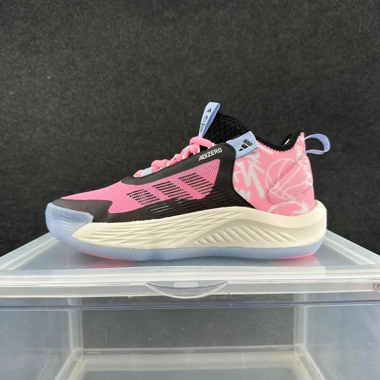 Adidas ADIZERO Pink Black Basketball Shoes 2