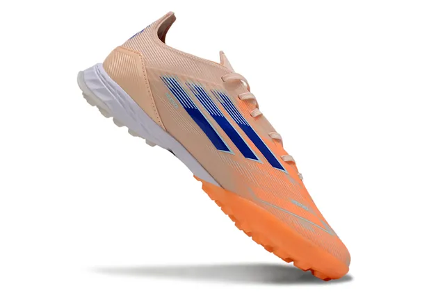 Adidas Beige Orange Low-Cut Synthetic Upper Conical Studs Turf Soccer Shoes 2