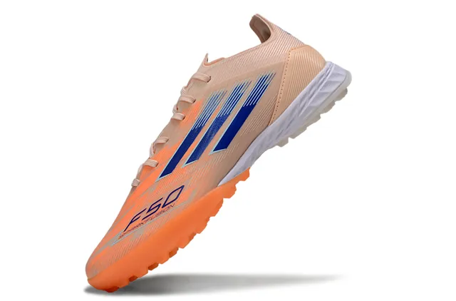Adidas Beige Orange Low-Cut Synthetic Upper Conical Studs Turf Soccer Shoes 3