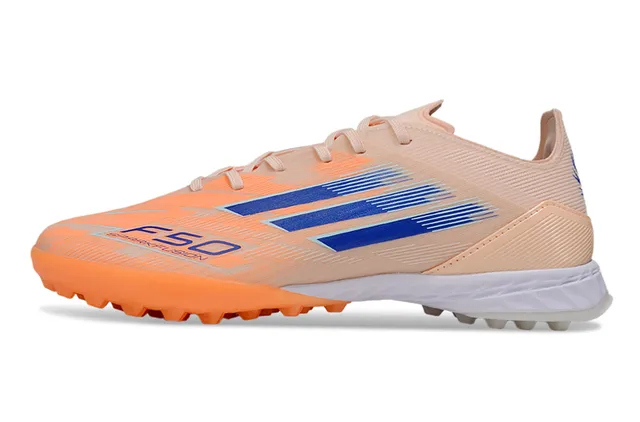 Adidas Beige Orange Low-Cut Synthetic Upper Conical Studs Turf Soccer Shoes 7