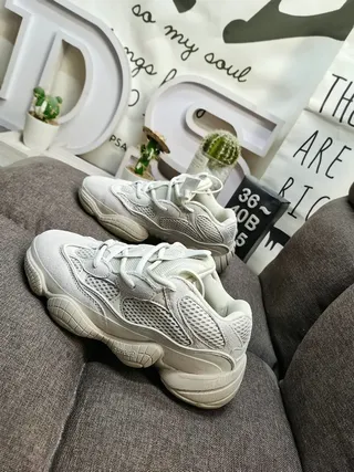 Adidas Beige Sole Layered Mesh And Suede Chunky Sneakers 7