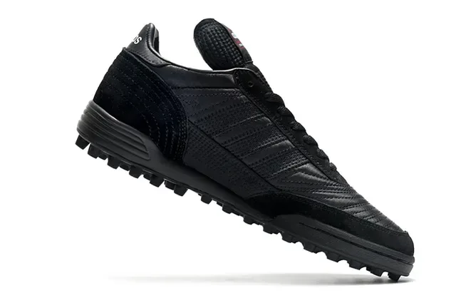 Adidas Zapatos de fútbol turf negro marrón low-top superior metálico plateado sneakers 2
