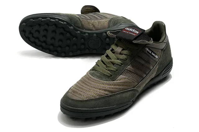 Adidas Zapatos de fútbol turf negro marrón low-top superior metálico plateado sneakers 17