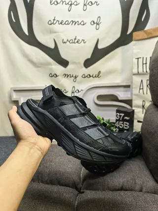 Adidas Black Gray Chunky Sole Mesh Upper Casual Sandals 5