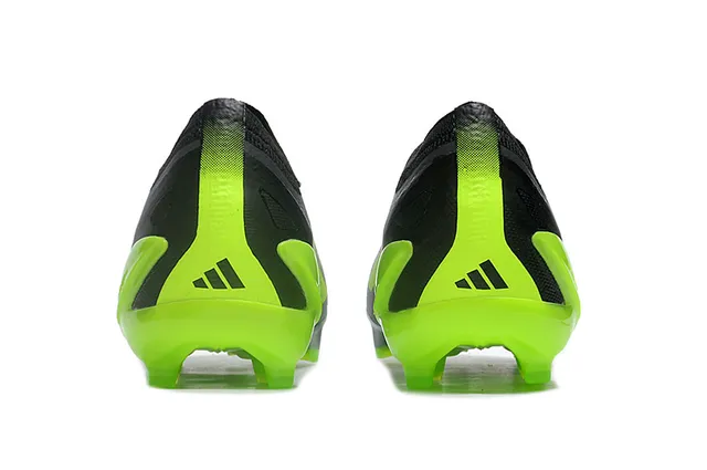 Adidas 黑色绿色 袜套式针织鞋面 非对称系带 人工草地足球鞋 4