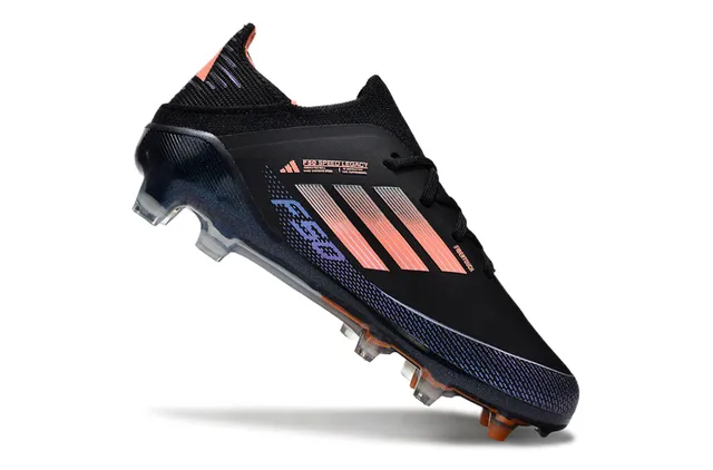 Adidas Black Orange Low-Cut Synthetic Upper Gradient Stripe Detailing Firm-Ground Soccer Shoes 2