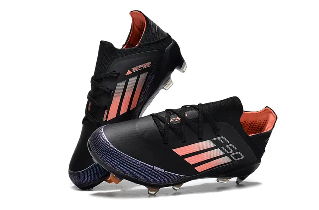Adidas Black Orange Low-Cut Synthetic Upper Gradient Stripe Detailing Firm-Ground Soccer Shoes 3