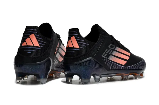 Adidas Black Orange Low-Cut Synthetic Upper Gradient Stripe Detailing Firm-Ground Soccer Shoes 5