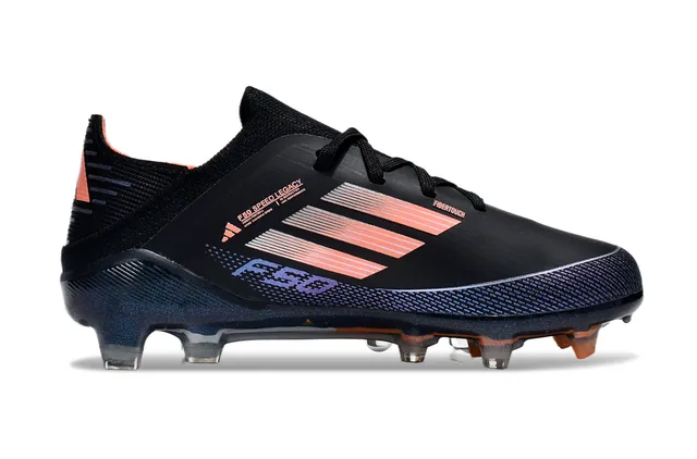 Adidas Black Orange Low-Cut Synthetic Upper Gradient Stripe Detailing Firm-Ground Soccer Shoes 6