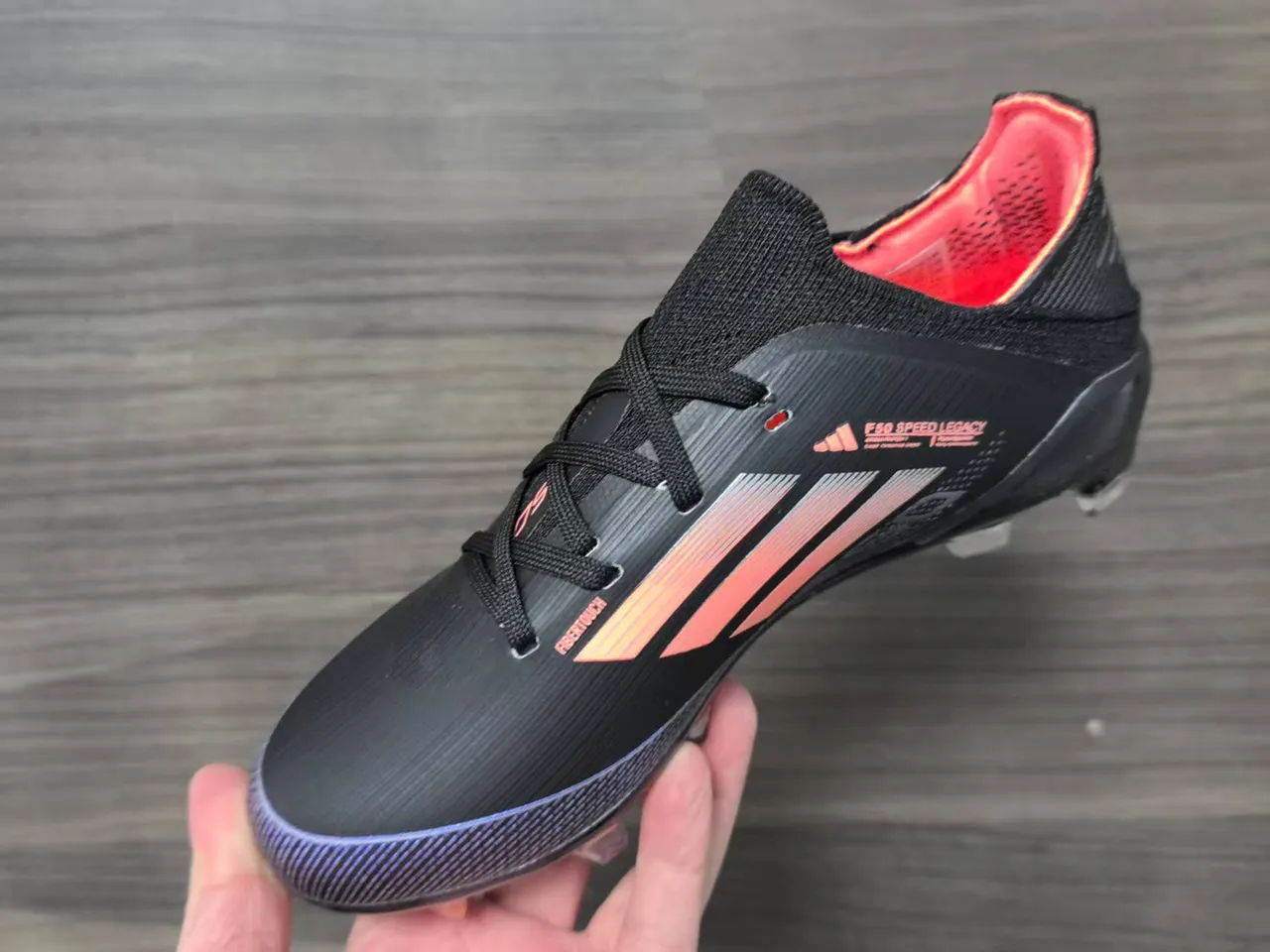 Adidas Black Orange Low-Cut Synthetic Upper Gradient Stripe Detailing Firm-Ground Soccer Shoes 12