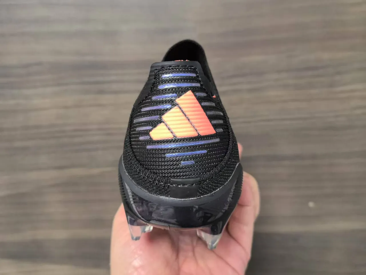 Adidas Black Orange Low-Cut Synthetic Upper Gradient Stripe Detailing Firm-Ground Soccer Shoes 13