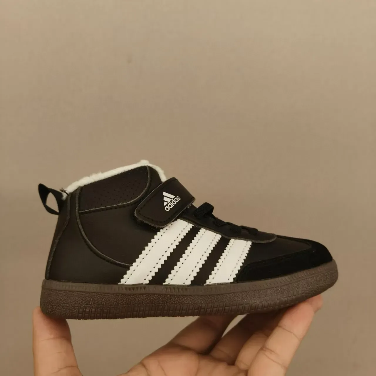 Adidas Black White High-Top Velcro Strap Lifestyle Sneakers 6