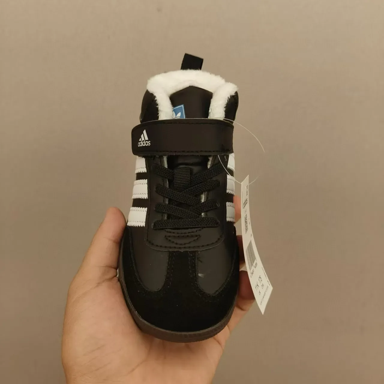 Adidas Black White High-Top Velcro Strap Lifestyle Sneakers 7